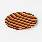 赤、黒および金ゴールドは縞で飾ります ペーパープレート (アングル)