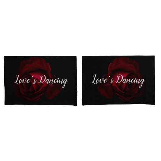 赤、黒のバラフローラ 枕カバー (フロントセット)