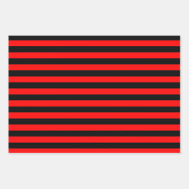 赤/黒のパターンのラッピング紙シートセット ラッピングペーパーシート