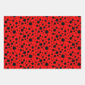 赤/黒のパターンのラッピング紙シートセット ラッピングペーパーシート (正面3)