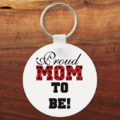 赤/黒の星の文字誇りを持ったママへ キーホルダー (正面)