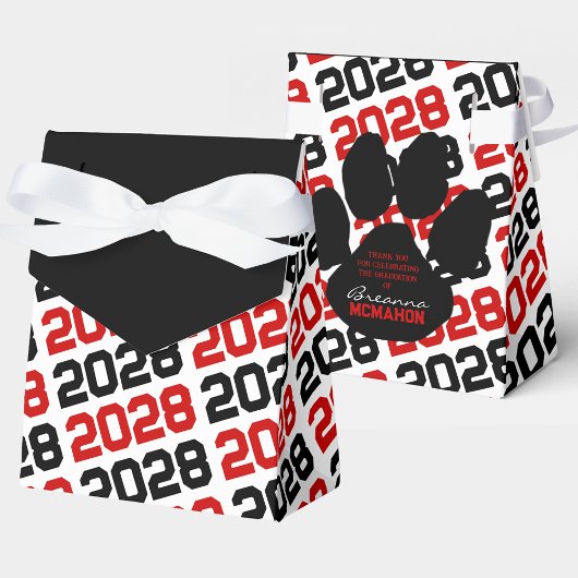 赤&黒グラードありがとうPawprintバックギフト フェイバーボックス