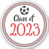 赤・黒サッカー学年卒業 シール (正面)