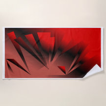 赤&黒モダンビーチまたはバスタオル