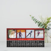 赤/黒星4枚の写真 – クリスマスフォトカード シーズンカード (スタンド正面)