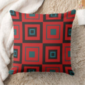 赤、黒、およびターコイズの幾何学的 クッション (ブランケット)