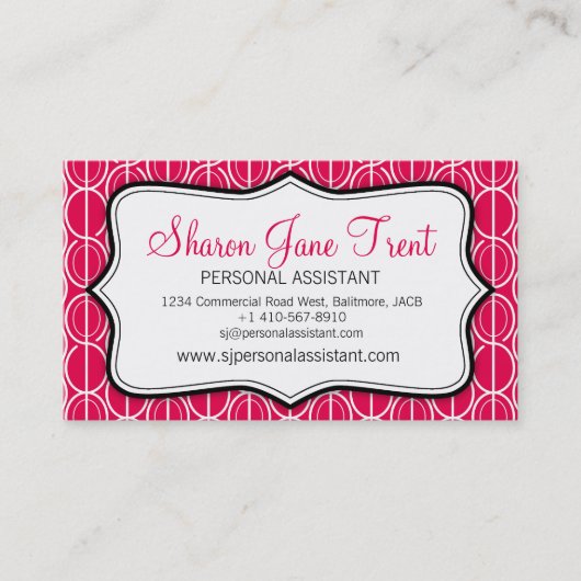 赤、黒、および白のグラフィック楕円の名刺 名刺 (正面)