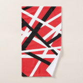 赤、黒、および白のグラフィック バスタオルセット (ハンドタオル)