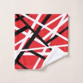 赤、黒、および白のグラフィック バスタオルセット (ウォッシュタオル)