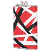 赤、黒、および白のグラフィック フラスク (左)