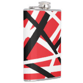 赤、黒、および白のグラフィック フラスク (右)