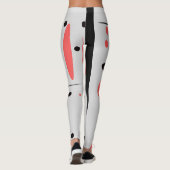 赤、黒、および白の抽象芸術レギンス レギンス (裏面)