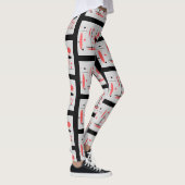 赤、黒、および白の抽象芸術レギンス レギンス (右)