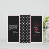 赤、黒、および白の水玉模様結婚式 プログラム (スタンド正面)