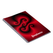 赤(黒)、らせん状 ノートブック (右側)