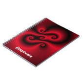 赤(黒)、らせん状 ノートブック (左側)