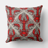 赤、黒、アイボリーの甲殻類 クッション (裏面)