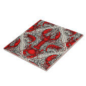 赤、黒、アイボリーの甲殻類 タイル (側面)