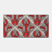 赤、黒、アイボリーの甲殻類 デスクマット (正面)