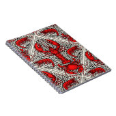 赤、黒、アイボリーの甲殻類 ノートブック (右側)