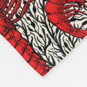 赤、黒、アイボリーの甲殻類 フリースブランケット (角)