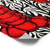 赤、黒、アイボリーの甲殻類 ポスター (角)