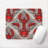 赤、黒、アイボリーの甲殻類 マウスパッド (マウス)