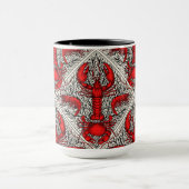 赤、黒、アイボリーの甲殻類 マグカップ (中央)