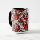 赤、黒、アイボリーの甲殻類 マグカップ (正面左)