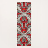 赤、黒、アイボリーの甲殻類 ヨガマット (裏面)