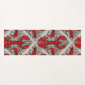 赤、黒、アイボリーの甲殻類 ヨガマット (正面(横))