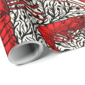 赤、黒、アイボリーの甲殻類 ラッピングペーパー (ロールコーナー)