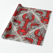 赤、黒、アイボリーの甲殻類 ラッピングペーパー (アンロールド)