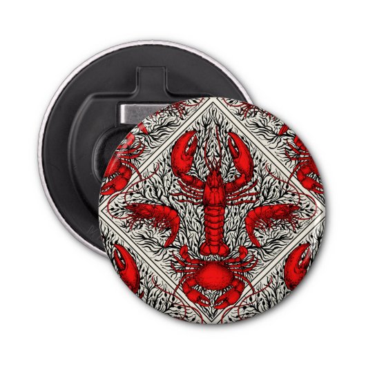 赤、黒、アイボリーの甲殻類 栓抜き (正面)