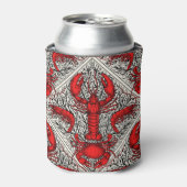 赤、黒、アイボリーの甲殻類 缶クーラー (缶正面)