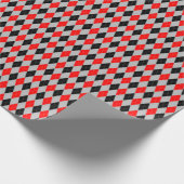 赤、黒、グレーのラッアーガイルピング紙 ラッピングペーパー (角)