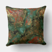 赤、黒、ターコイズ石抽象芸術 クッション (裏面)