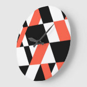 赤 – 黒、トレンディー、都モダン市のジオメトリデザイン ラージ壁時計 (傾斜)