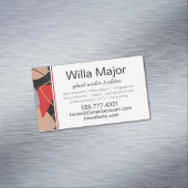 赤、黒、ベージュ抽象芸術ライタ マグネット名刺 (インサイチュ)