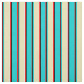 赤、黒、濃いターコイズ、黄褐色と白のパターン ファブリック (見本)