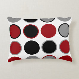 赤、黒、灰色の円 アクセントクッション