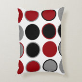 赤、黒、灰色の円 アクセントクッション (正面(垂直))