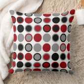 赤、黒、灰色の円 クッション (ブランケット)