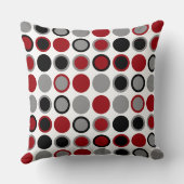 赤、黒、灰色の円 クッション (裏面)