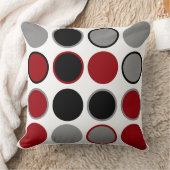 赤、黒、灰色の円 クッション (ブランケット)