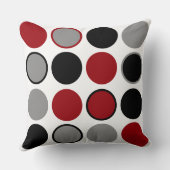 赤、黒、灰色の円 クッション (裏面)