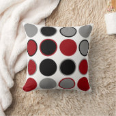 赤、黒、灰色の円 クッション (ブランケット)