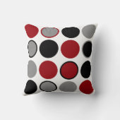 赤、黒、灰色の円 クッション (裏面)