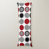 赤、黒、灰色の円 ボディピロー (正面縦)