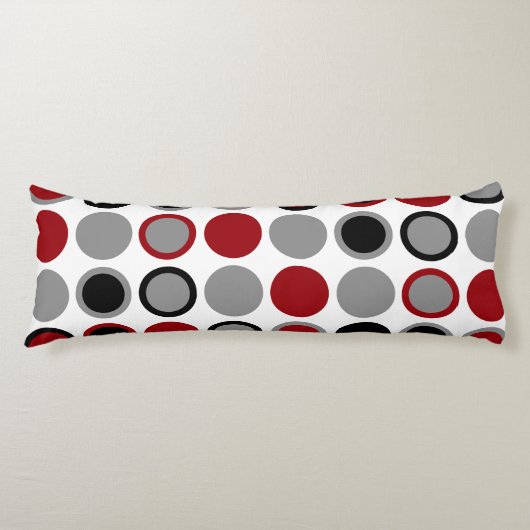 赤、黒、灰色の円 ボディピロー (正面)